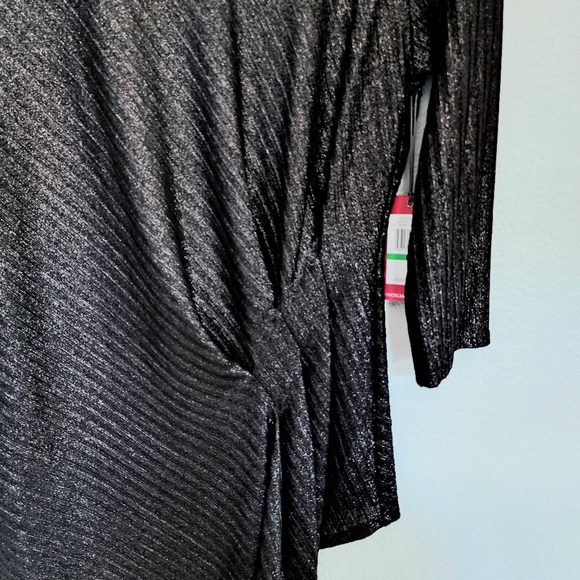 Vince Camuto black metallic sweater size L New - Picture 3 of 9